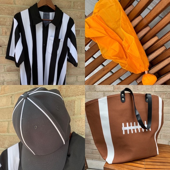 Smitty Football Official Referee Shirt w/ Hat, Penalty Flag, and Football Bag - Picture 1 of 7